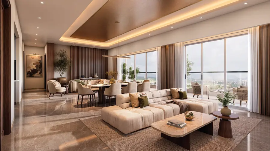 Cocoa County apartment living and dining room interior